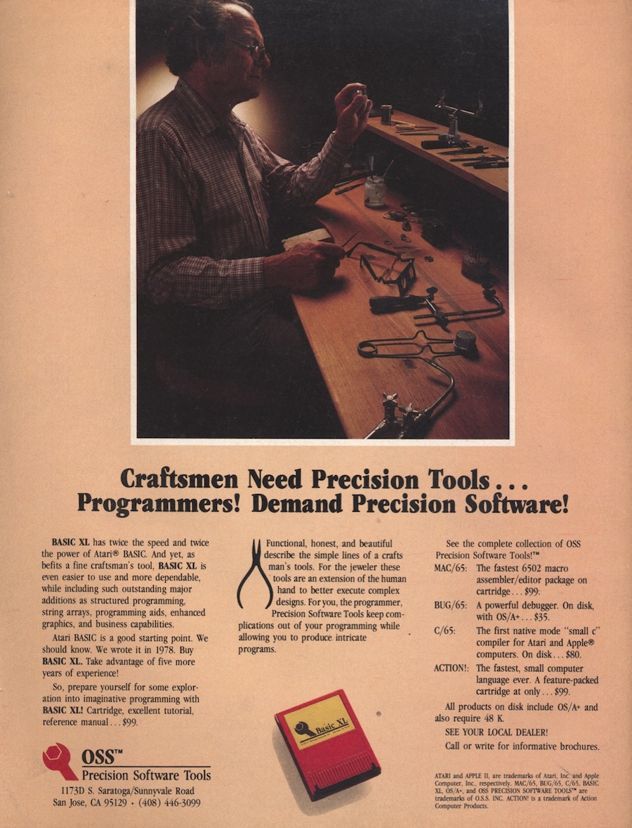 Craftsmen Need Precision Tools ad from OSS, circa 1984