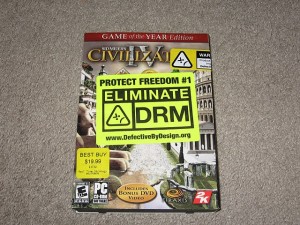 Eliminate DRM stickers on a CIV 4 "Game of the Year"
box