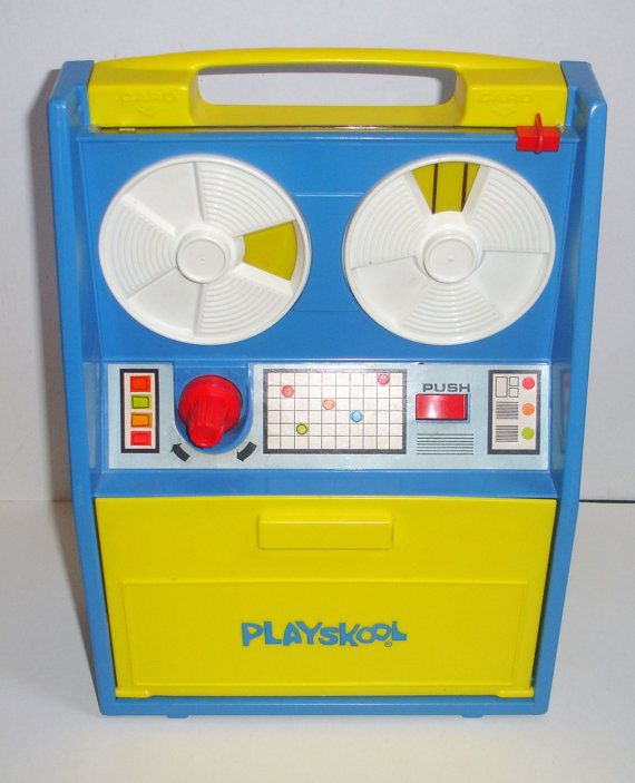 Image of a Playskool computer toy, minus the cards. The cards fit in the little drawer at the bottom